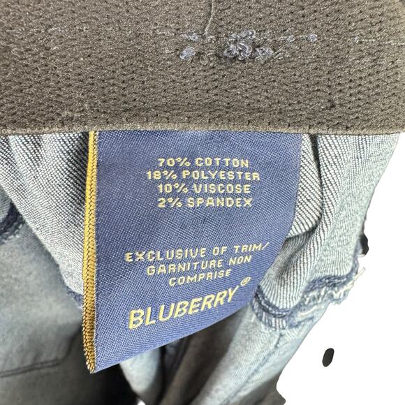 Bluberry Dark Wash Cotton Blend Elastic Waist Pull On Boot Cut Jeans XL 16W 18W - Picture 4 of 5